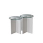 Hanah Home Lily - Mesas Nido de Vidrio Templado Blanco